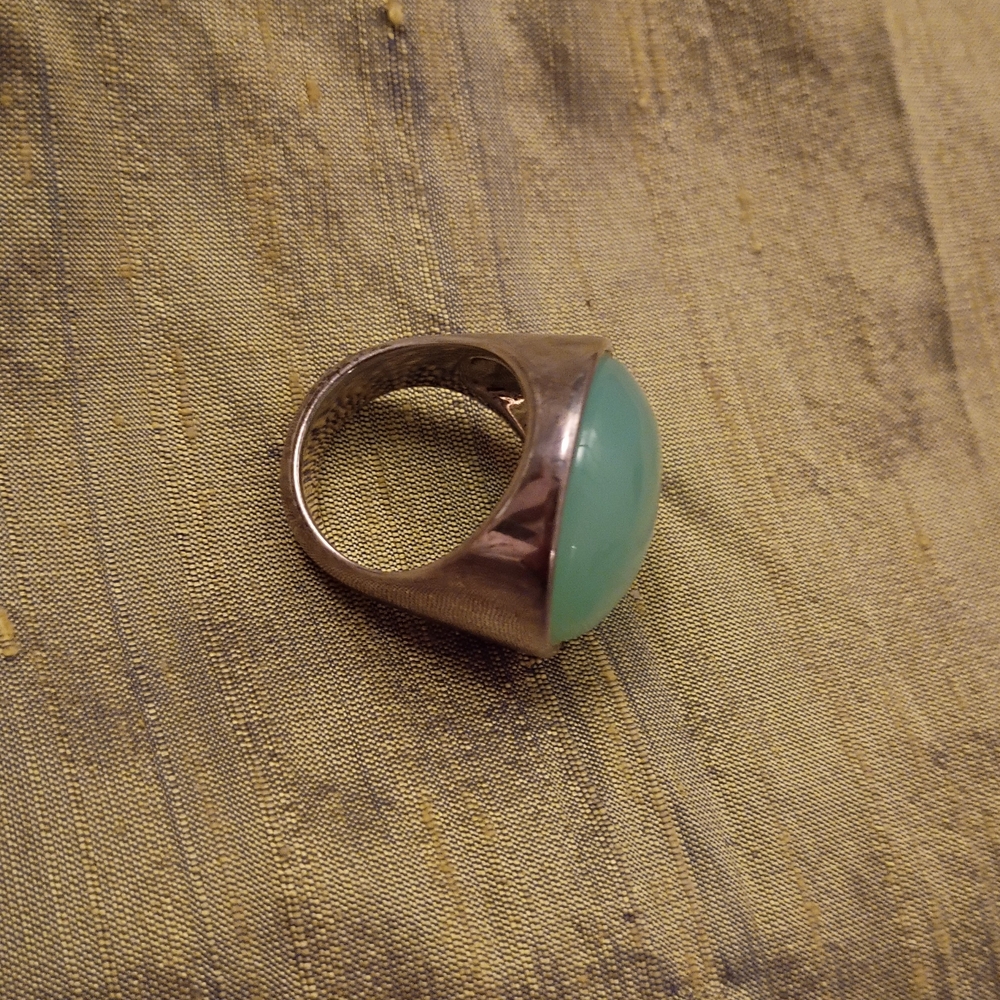 Statement Aqua Caribbean Stone Ring - image 2